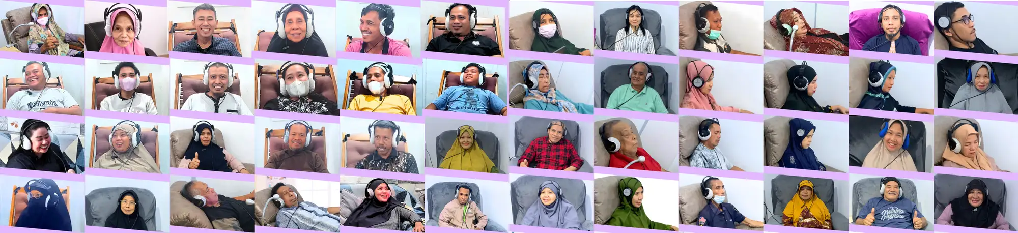 Kolase foto pasien Metasyifa saat sesi terapi